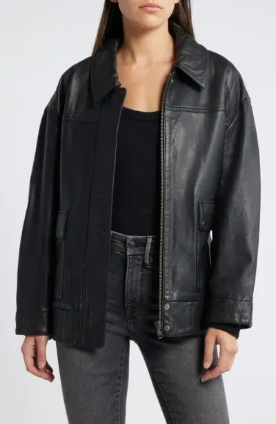 Treasure & Bond Leather Jacket In Black