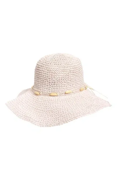 Treasure & Bond Packable Crocheted Straw Hat In Lavender White