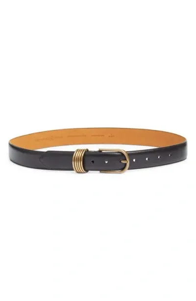 Treasure & Bond Parker Brass Hoop Leather Belt In Black