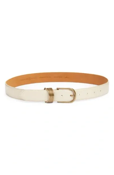 Treasure & Bond Parker Brass Hoop Leather Belt In Ivory Pearl