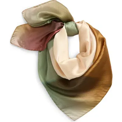 Treasure & Bond Pleated Satin Scarf In Rust- Olive Arletta Aura