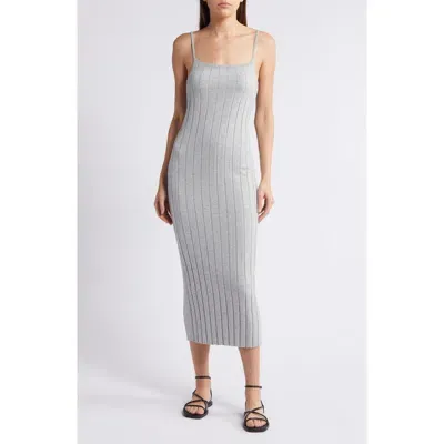 Treasure & Bond Rib Midi Sweater Dress In Grey Heather