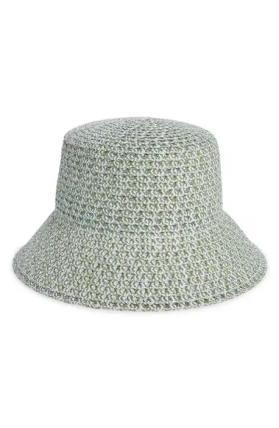 Treasure & Bond Textured Straw Bucket Hat In Green Blue