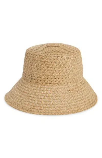 Treasure & Bond Textured Straw Bucket Hat In Tan- Tan Light