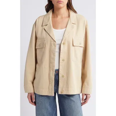 Treasure & Bond Twill Utility Jacket In Beige Khaki