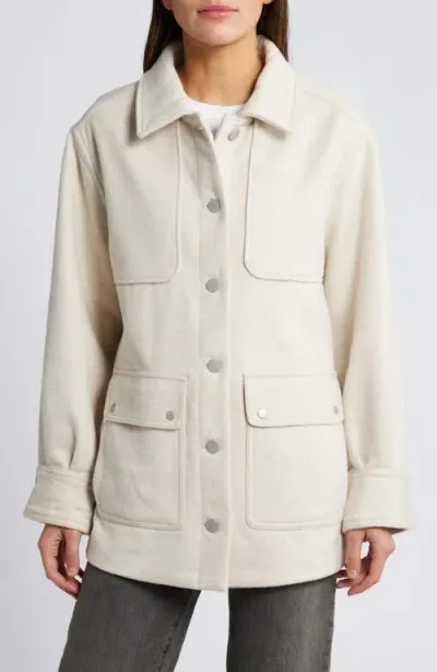 Treasure & Bond Utility Jacket In Ivory Dove Heather