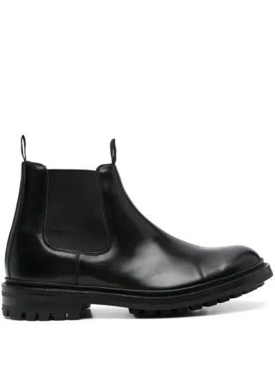 Tricker's Leather Chelsea Boots In Black