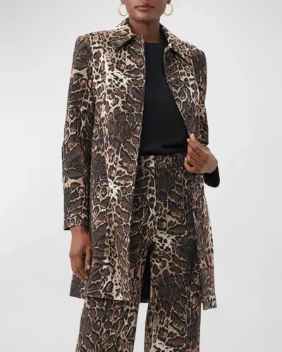 Trina Turk Asher 2 Buttoned Animal-print Coat In Multi