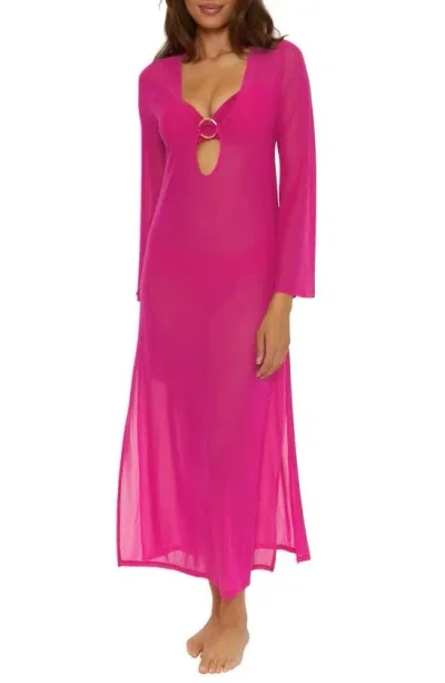 Trina Turk Elaire Mesh Cover-up Maxi Dress In Sangria