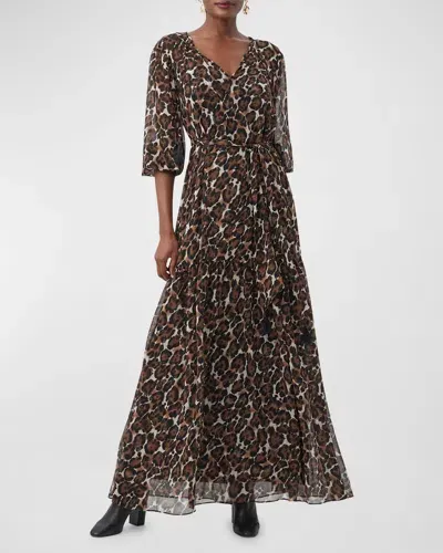 Trina Turk Shalina Animal-print A-line Maxi Dress In Multi