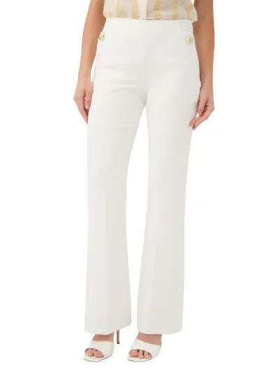 Trina Turk Boynton 2 Mid-rise Flare-leg Pants In White Wash