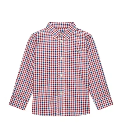 Trotters Kids' Cotton Check Oliver Shirt In Red