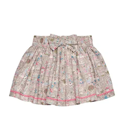 Trotters Kids' Cotton Graphic Alice Skirt In Brown