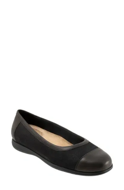 Trotters Delmara Cap Toe Slip-on In Black Nubuck