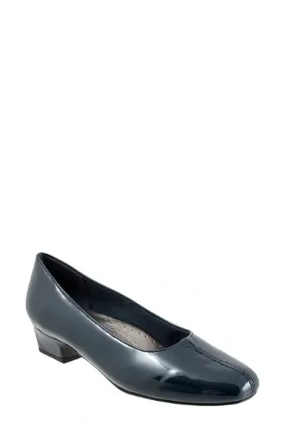 Trotters Doris Pump In Navy Patent