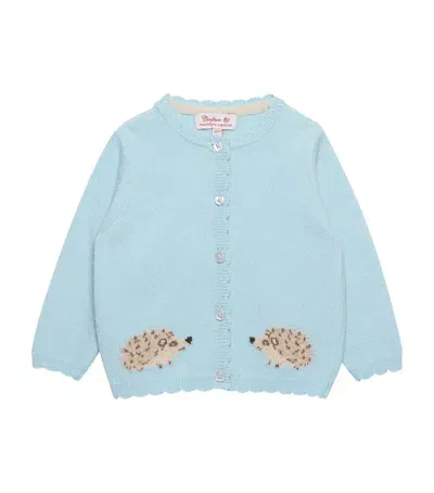 Trotters Kids' Hedgehog Hollie Cardigan In Blue