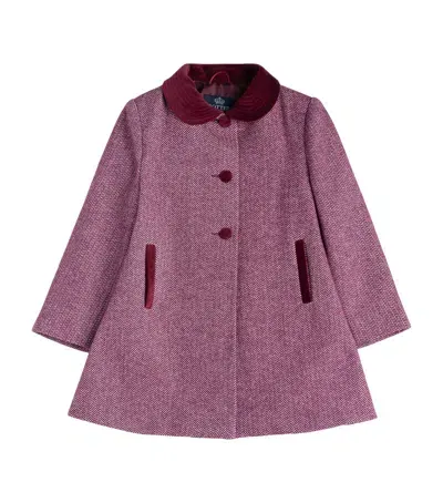 Trotters Kids' Herringbone Matilda Coat In Pink