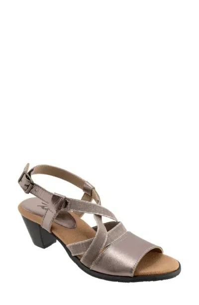 Trotters Meadow Ankle Strap Sandal In Pewter