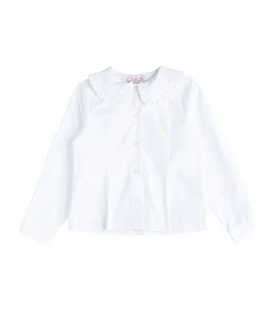 Trotters Kids' Pie-crust Collar Blouse In White