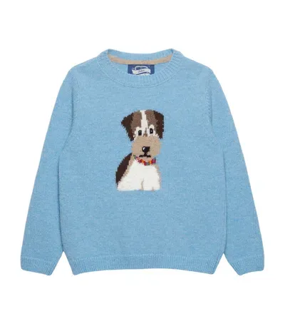 Trotters Kids' Rufus Dog Sweater In Blue