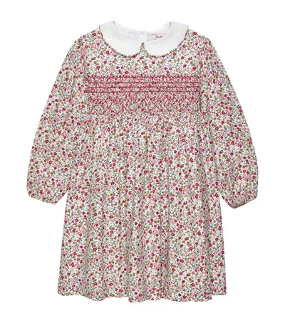 Trotters Kids' Smocked Floral Arabella Dress In Red