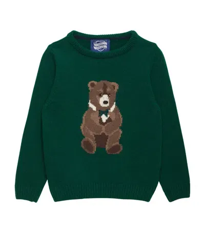 Trotters Kids' Wool-blend Timothy Teddy Sweater In Green