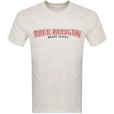 True Religion Cross Stitch Arch T Shirt White