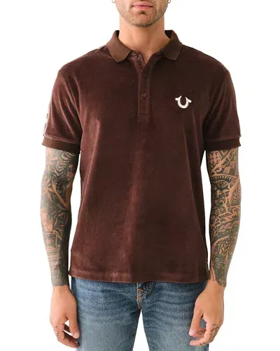 True Religion Damask Polo Shirt In Java