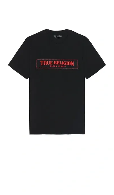 True Religion Frayed Arch Tee In 乌黑