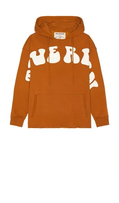 True Religion Hem Pullover Hoodie In Caramel Cafe