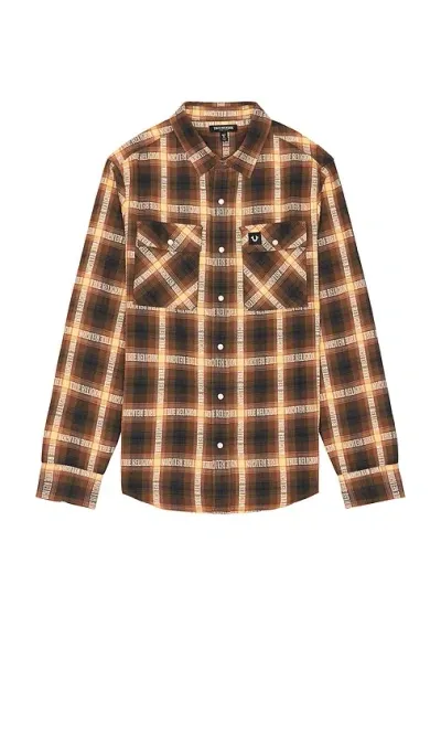 True Religion Jacquard Workwear Shirt In Chiffon Plaid