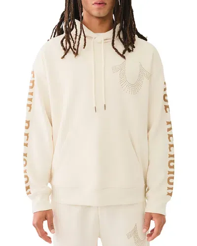 True Religion Logo Hoodie In Winter White