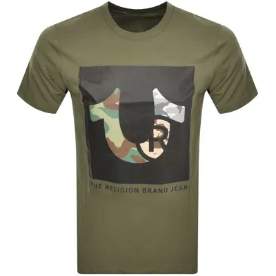 True Religion Multi Camouflage T Shirt Green