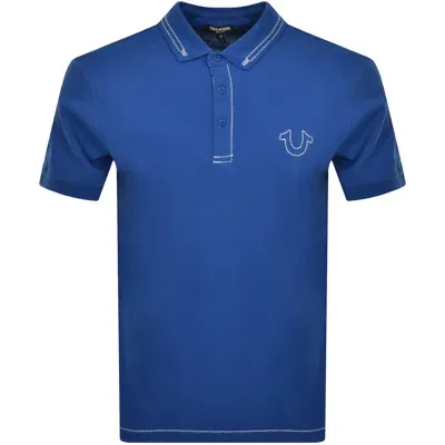 True Religion Relaxed Embroidered Polo Blue