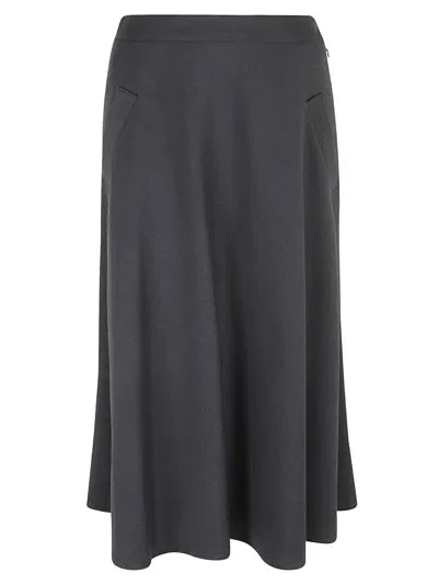 True Royal Side Zip Skirt In Grey