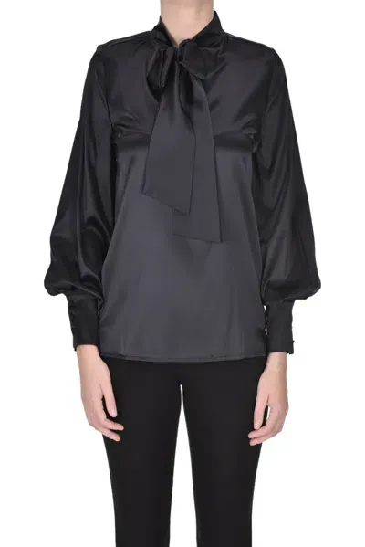 True Royal Silk Blouse In Black