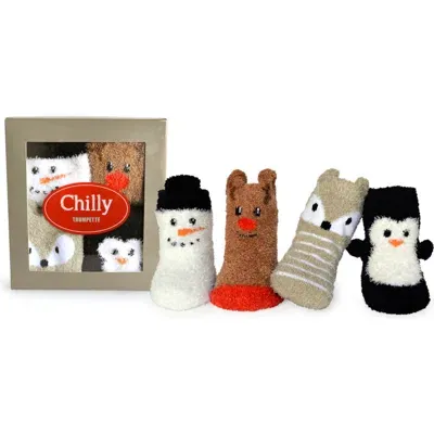 Trumpette Kids'  Chilly Assorted 4-pack Socks In Assorted Neutral