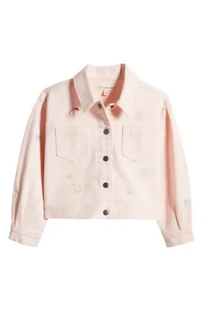 Tucker + Tate Kids' Embroidered Stretch Denim Jacket In Pink English Floral