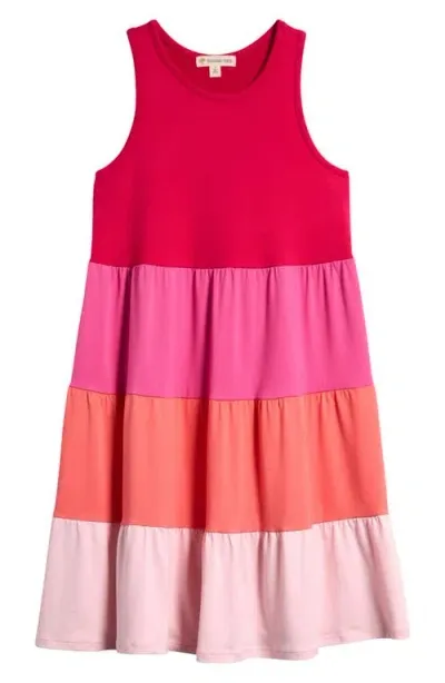 Tucker + Tate Kids' Tiered Sleeveless Knit Dress In Pink Fandango