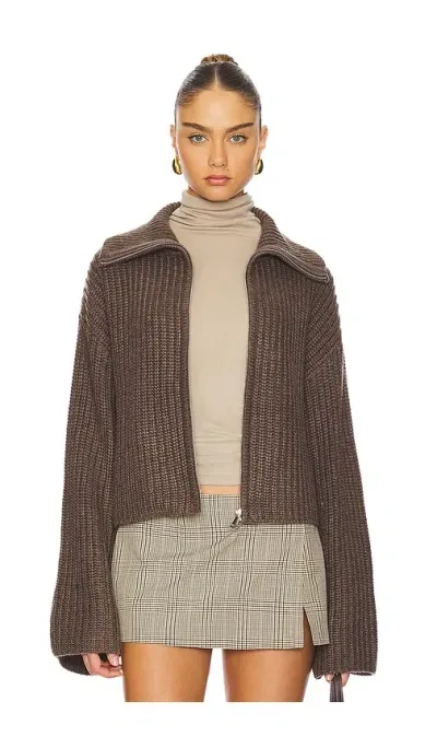 Tularosa Patrizia Zip Sweater In Brown