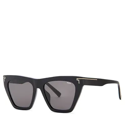 Tumi 507 Cat Eye Sunglasses, 55mm In Black/gray Solid