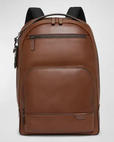 Tumi Warren Leather Backpack In Cognac