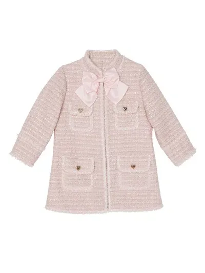 Tutu Du Monde Kids' Girl's Aubazine Tweed Embellished Coat In Pink