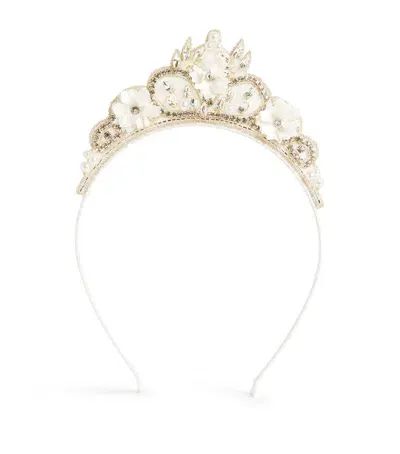 Tutu Du Monde Kids' Embellished Princess Of Hearts Tiara Headband In White