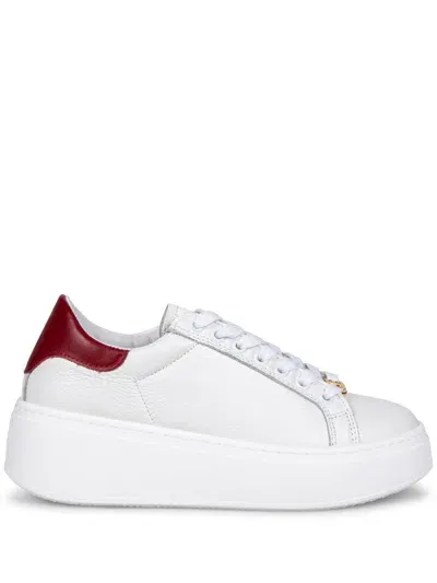 Twinset 50mm Leather Sneakers In White