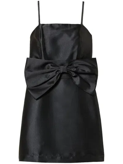 Twinset Bow-detailing Mini Dress In Black