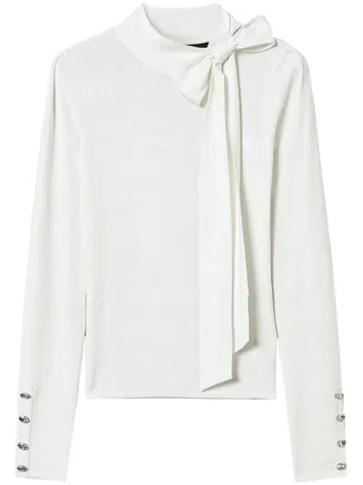 Twinset Bow-embellished Jumper In White