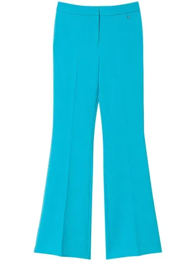 Twinset Cady Flared Trousers In Blue