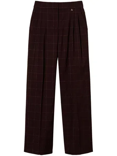 Twinset Check Pattern Palazzo Trousers In Violett