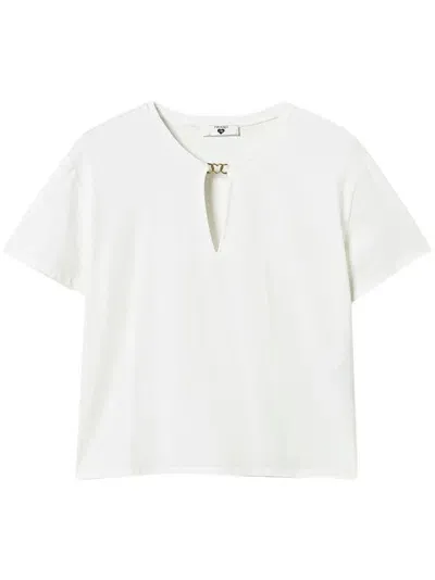 Twinset Cut-out Detailing T-shirt In White